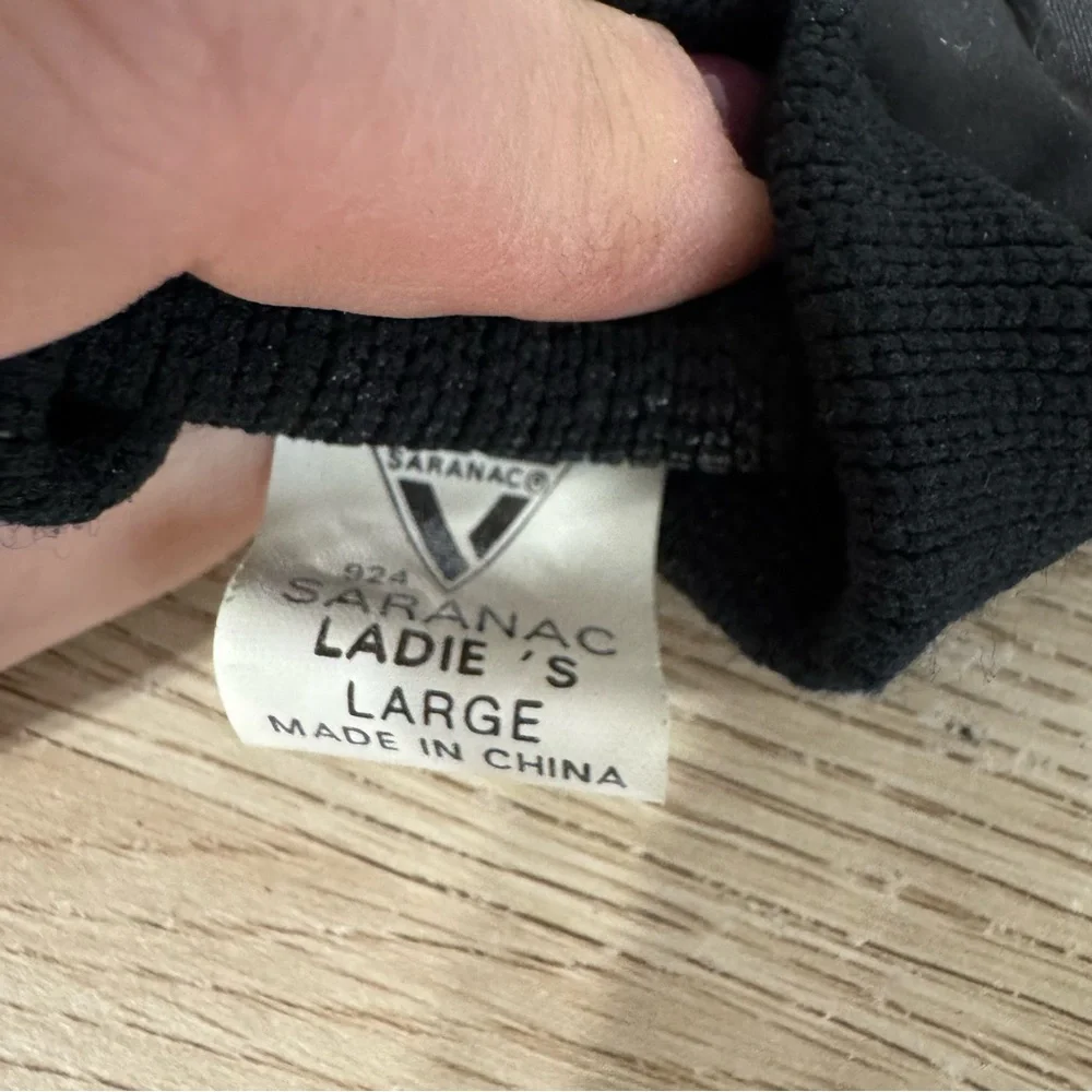 Saranac Ski Gloves Womens Large Black Winter‎ Snow Outdoor Vintage Warm Nylon
